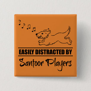 Het lopen van Dog gemakkelijk door de Spelers van  Vierkante Button 5,1 Cm