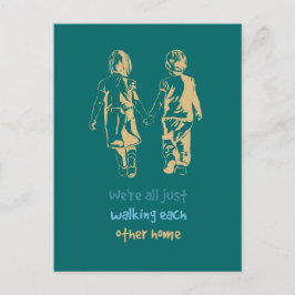 Het lopen van elkaar het Inspirerend Citaat van he Briefkaart