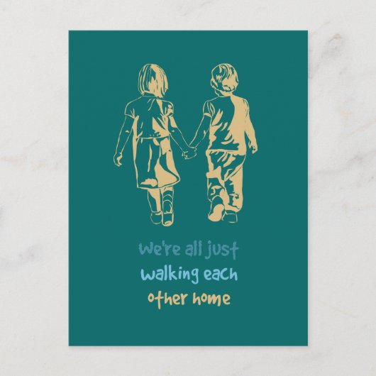 Het lopen van elkaar het Inspirerend Citaat van he Briefkaart (Voorkant)