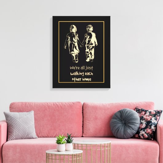 Het lopen van elkaar het Inspirerend Citaat van he Canvas Afdruk (Insitu (Woonkamer))