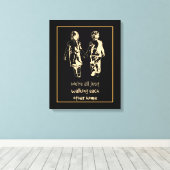 Het lopen van elkaar het Inspirerend Citaat van he Canvas Afdruk (Insitu (Houten vloer))