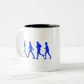 Het lopen van het Jogging Walking Tweekleurige Koffiemok (Voorkant links)