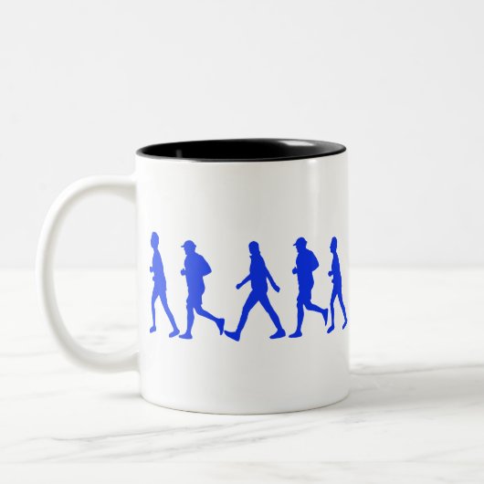Het lopen van het Jogging Walking Tweekleurige Koffiemok (Links)