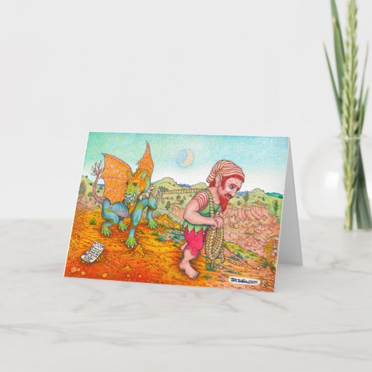 Het lopen van het Wenskaart van de Gargouille Kaart (Voorkant)