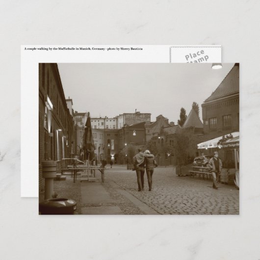 Het lopen van minnaars briefkaart (Voorkant / Achterkant)