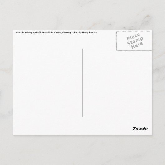 Het lopen van minnaars briefkaart (Achterkant)