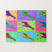 Het Lopen van Popart van het pop-art Veelkleurige Legpuzzel (Horizontaal)