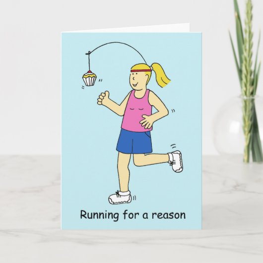 Het lopen voor Cake als Motivatie. Kaart (Voorkant)