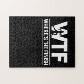 Het lopen WTF waar de Finish Runner Joke is Legpuzzel (Horizontaal)