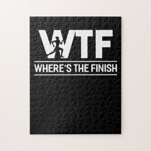 Het lopen WTF waar de Finish Runner Joke is Legpuzzel