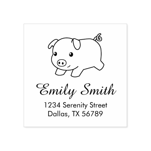 Het lopende Adres van de Varkenspijn Rubberstempel (Afrduk)