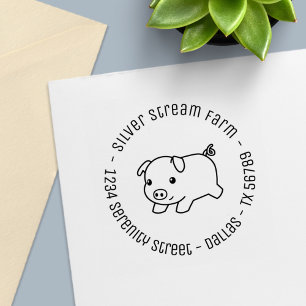 Het lopende Bedrijfs Adres 2 van de Varkens van Va Zelfinktende Stempel