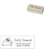 Het lopende Bunny Rabbit Adres Rubberstempel (Gestempeld)