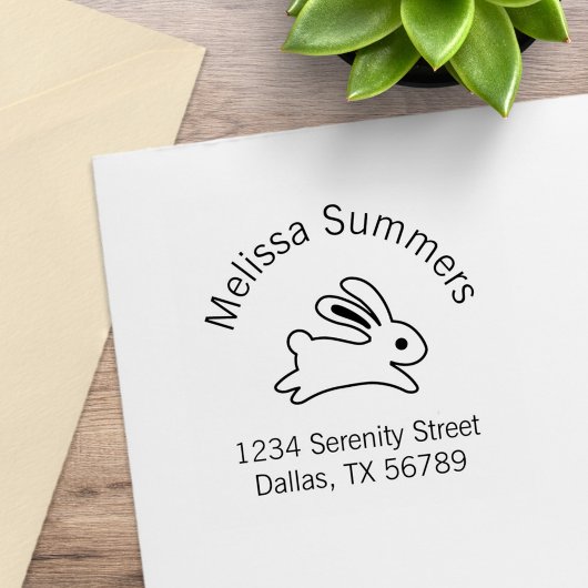 Het lopende Bunny Rabbit Adres Rubberstempel