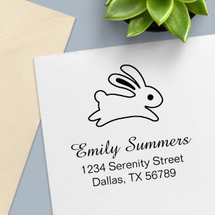 Het lopende Bunny Rabbit Adres Zelfinktende Stempel