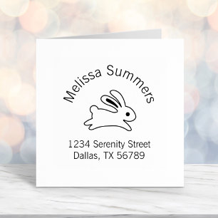 Het lopende Bunny Rabbit Adres Zelfinktende Stempel