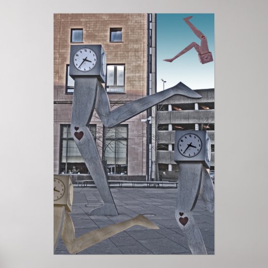 Het lopende Poster van Klokken Druk (Voorkant)