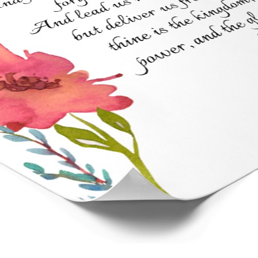 Het Lord's Prayer Waterverf Wall Art Poster (Hoek)
