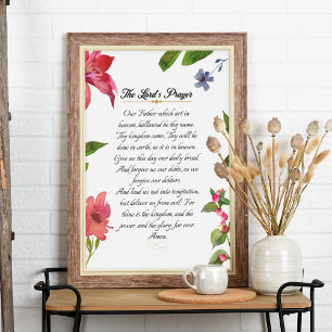 Het Lord's Prayer Waterverf Wall Art Poster