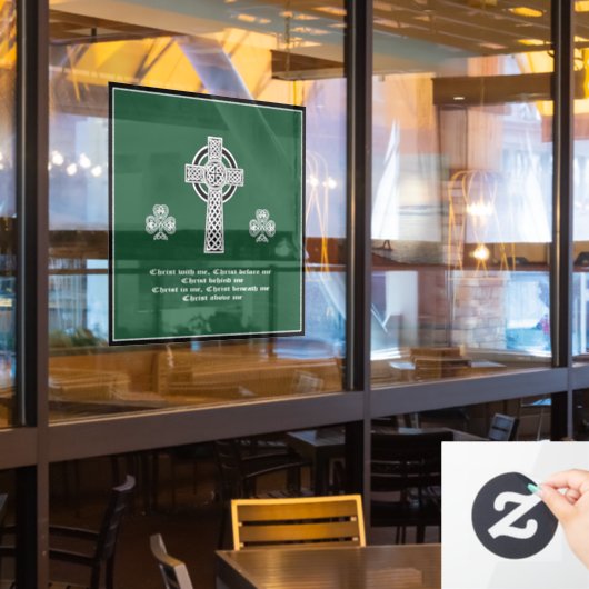 Het Lorica-gebed van Sint Patrick (kort) Raamsticker (Restaurant Raam)