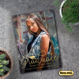 Het losse Afstuderen van de Foto van het Manuscrip Folie Uitnodiging