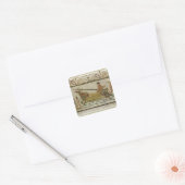 Het lossen van een schip vierkante sticker (Envelop)
