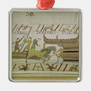 Het lossen van paarden van de schepen metalen ornament