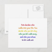 Het lot beslist wie in je leven loopt. briefkaart (Voorkant / Achterkant)