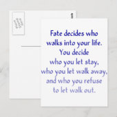 Het lot beslist wie in je leven loopt. briefkaart (Voorkant / Achterkant)