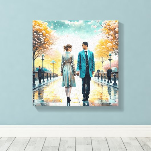 Het lot bracht ons samen canvas afdruk (Insitu (Houten vloer))