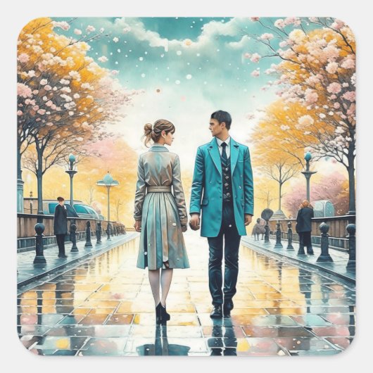 Het lot bracht ons samen vierkante sticker (Voorkant)