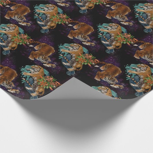 Het lot in het Stars Tigers Pattern Cadeaupapier (Hoek)