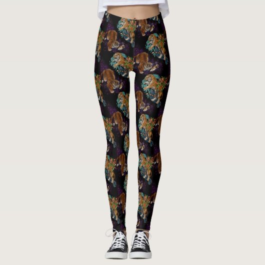 Het lot in het Stars Tigers Pattern Leggings (Voorkant)