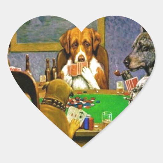 Het Lot van de Humor van de Kaarten van de Pook Hart Sticker (Voorkant)
