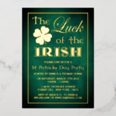 Het lot van de Ierse St. Patrick's Day Party Folie Uitnodiging (Voorkant)