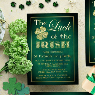 Het lot van de Ierse St. Patrick's Day Party Folie Uitnodiging