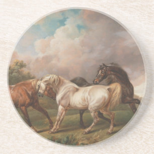 Het Lot van de Paarden van Charles Towne Art Paint Zandsteen Onderzetter