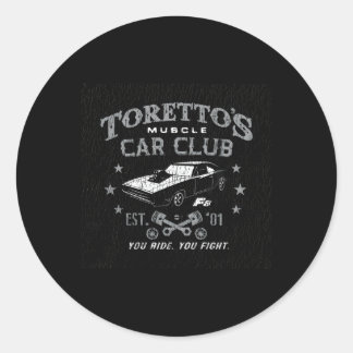 Het lot van de woedende Toretto's Muscle Car Ronde Sticker