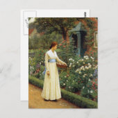 Het lot van het Roos olieverfschilderij Briefkaart (Voorkant / Achterkant)