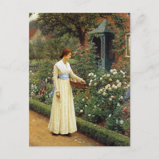 Het lot van het Roos olieverfschilderij Briefkaart (Voorkant)