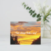 Het lot vindt altijd een manier die de Zonneset va Briefkaart (Staand voorkant)