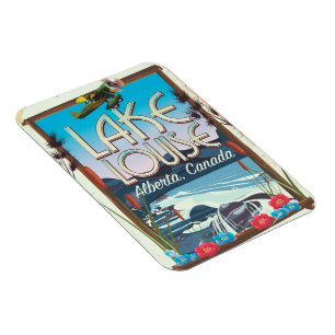 Het Louise-meer, Alberta Canada reisposter Magneet