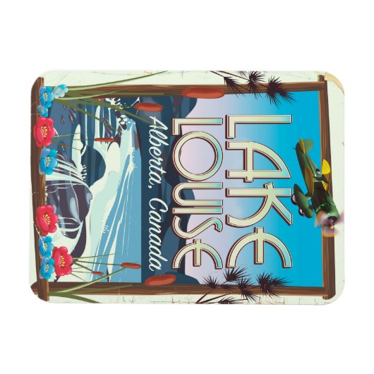 Het Louise-meer, Alberta Canada reisposter Magneet (Horizontaal)