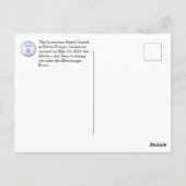 Het Louisiana State Capitol in Baton Rouge, LA Briefkaart (Achterkant)