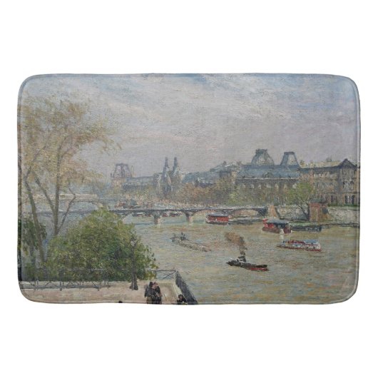 Het Louvre, de lente van Camille Pissarro Badmat (Voorkant)