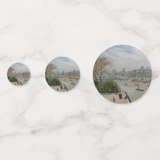 Het Louvre, de lente van Camille Pissarro Confetti (Achterkanten)