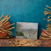 Het Louvre, de lente van Camille Pissarro Fotoplaat (Zijkant)