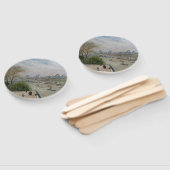 Het Louvre, de lente van Camille Pissarro Handwaaier (Niet-gemonteerd)