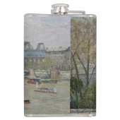 Het Louvre, de lente van Camille Pissarro Heupfles (Achterkant)