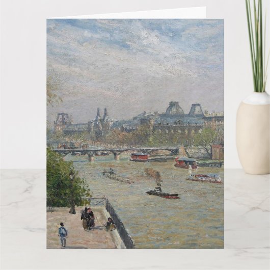 Het Louvre, de lente van Camille Pissarro Kaart (Voorkant)